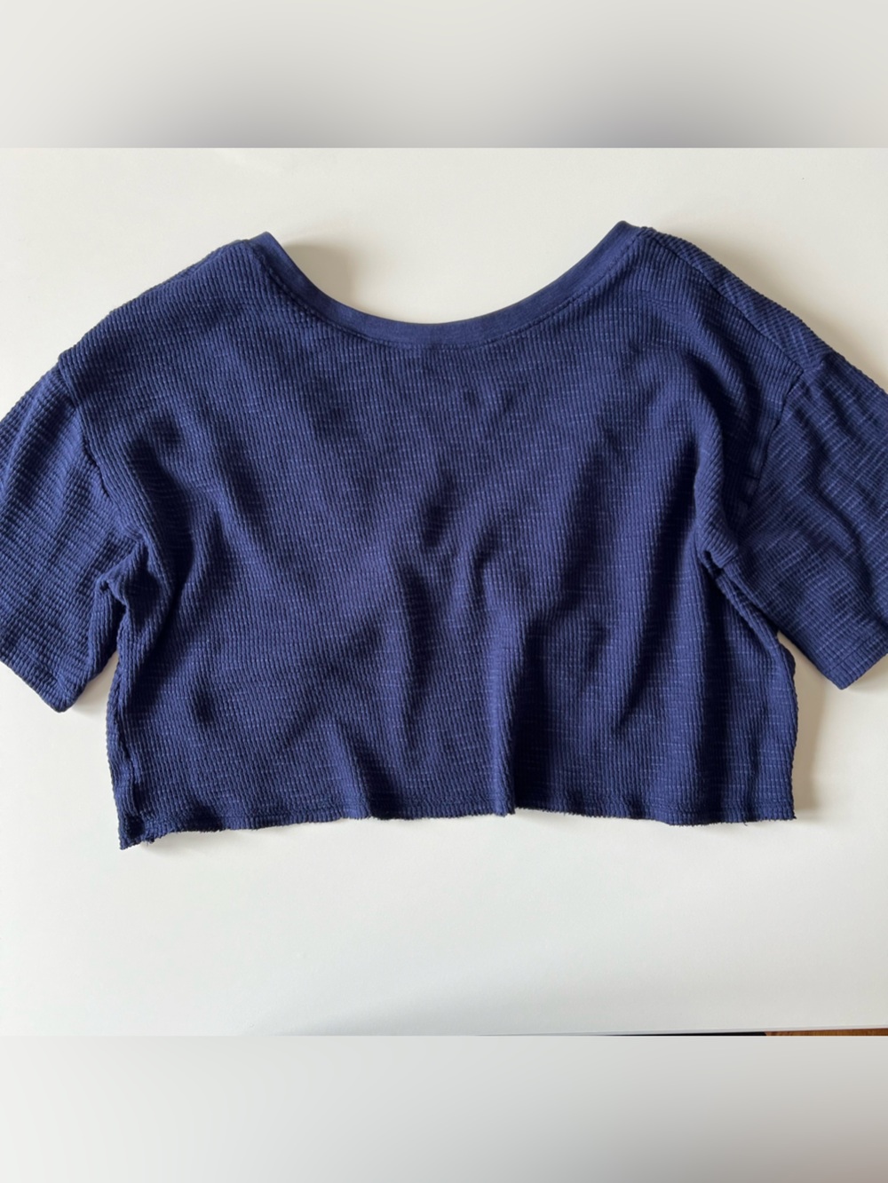 Aerie Waffle Twistback Crop T Shirt
